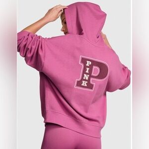 PINK Victoria Secret Hoodie Sweatshirt
Womens M Pink Full Zip Oversized
Lounge